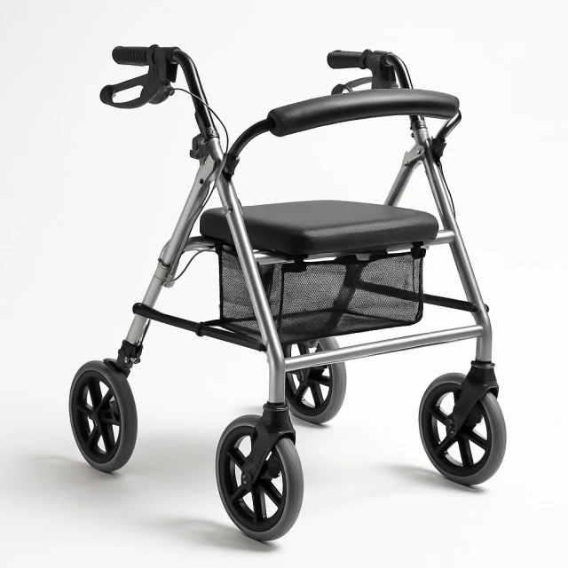 Andador 4 rodas com assento e cesta JK-005